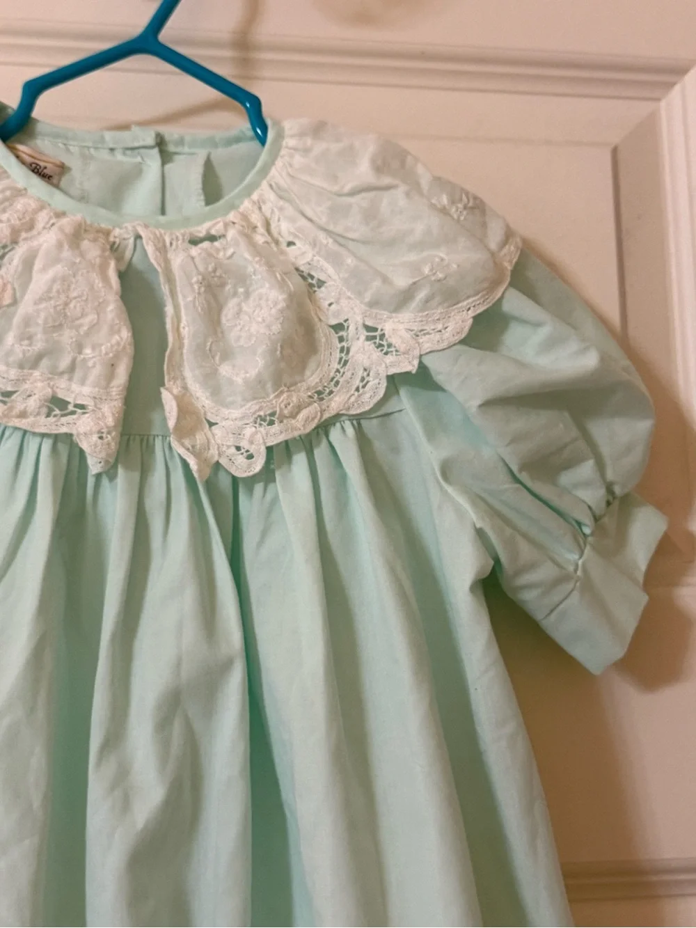 Lavender Blue 2T Mint Green Lace Collar Dress